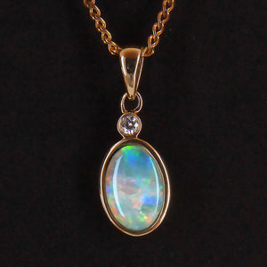 Yellow Gold Crystal Opal Pendant 181900