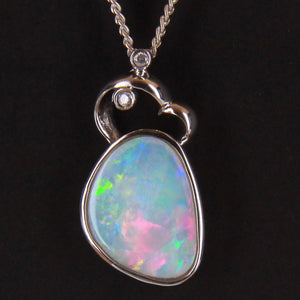 Sterling Silver Crystal Opal Pendant 181926