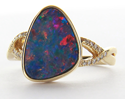 Doublet Opal Ring 051338 Close Up