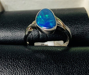 Doublet Opal Ring 1.58ct Sterling Silver