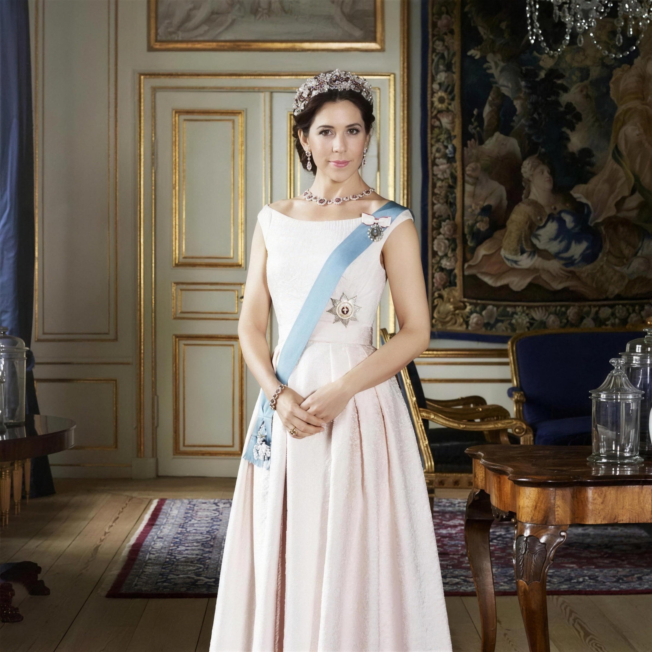 Crown Princess Mary of Denmark wearing a diamond tiara